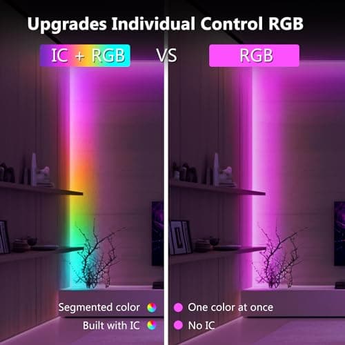 dalattin LED Strip Lights IC+RGB, 5050 Led Lights for Bedroom, DIY Multiple Colors on One Line, Led Lights with Remote&App Control,Color Changing LED Strip Lighting Music Sync,Halloween Gifts, 16.4ft - Thumbnail 2