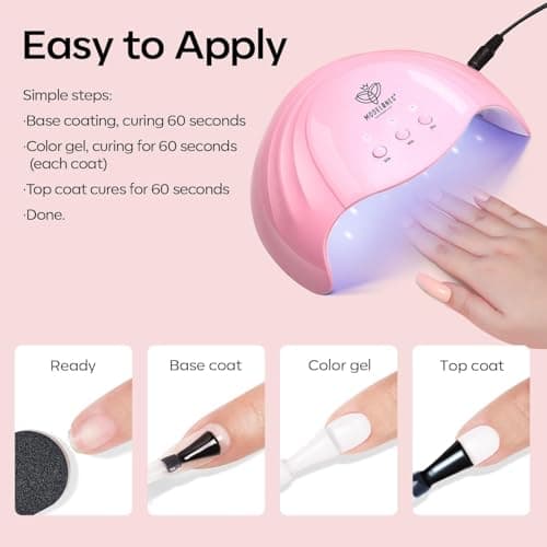 modelones Gel Nail Polish Set 2 Pcs 15ml French Manicure Kit White Nude Pink Jelly Sheer Gel Polish Soak Off UV LED Classic French Tip Gel Polish Natural Nail Art DIY Gift for Women - Thumbnail 6