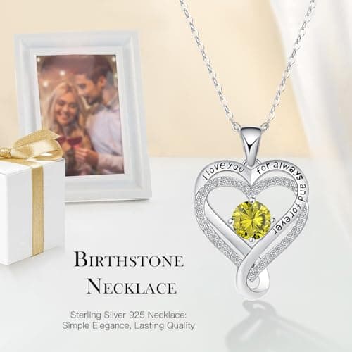 Birthstone Necklace for Women, December Birthstone Necklaces silver Wedding Anniversary Heart Necklace Women's Jewelry Mother’s Day, Valentine’s Day, Birthday, Christmas Gifts for Women turquoise necklaces for women - Thumbnail 3