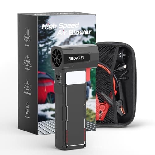 4-In-1 Car Dryer Air Blower - 3LB Thrust, Leaf Blowing Turbo Fan for Patio, Snow Cordless Turbo Jet Blower with 2000A Jump Starter, 15,000mAh Power Bank, LED Flashlight, Gift - Image 1