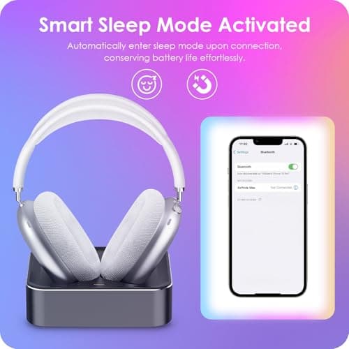 Headphone Charging Station for AirPods Max 2024 & 2020 - Magnetic Headset Charger Dock with Dual Lightning & Type-C Connectors (Space Gray) - Thumbnail 4