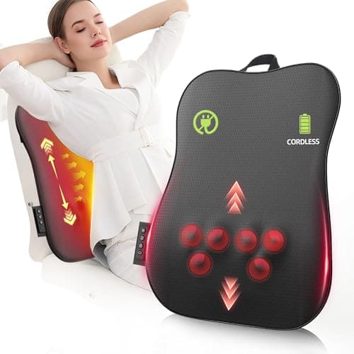 Wivikaz Walking Full Back Massager with Heat,Rechargeable Cordless Back Massager for Pain Relief Deep Tissue,4D Kneading Massage for Shoulders, Neck,for Home Office Car Use,Men's and Women's Gifts - Image 1