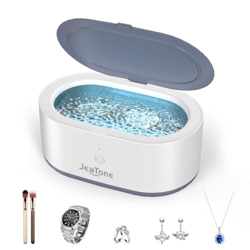JeaTone Ultrasonic Jewelry Cleaner, 46KHz Ultra Sonic Cleaning Machine for All Jewelry, Eyeglasses, Retainers, Dentures, Rings, Watches, Earrings & More, 304 Stainless Steel 20oz Cleaning Pod - Image 1