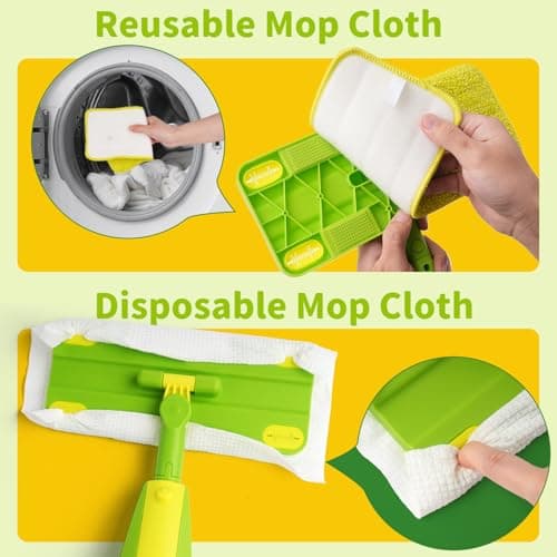 Lullulii Kids Spray Mop,Toddler Mop Cleaning Set, Real Working Mini Mop & Kids Broom Dustpan Set, Housekeeping Pretend Play Toy, Montessori Kid Cleaning Toy Set Includes Organizer Clip -Green - Thumbnail 4