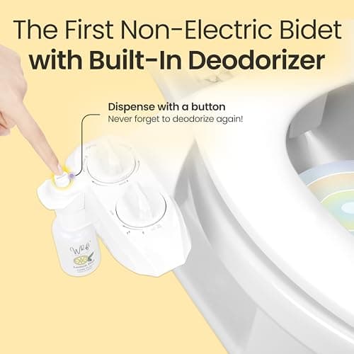 WHIFT 185 Bidet Dual Nozzle, Built-In Deodorizing Spray, Non-Electric Bidet Attachment For Toilet Seat, Easy Slide-In Install, Cold Water, Rear & Feminine Wash, LUXE Bidet (White) - Thumbnail 2