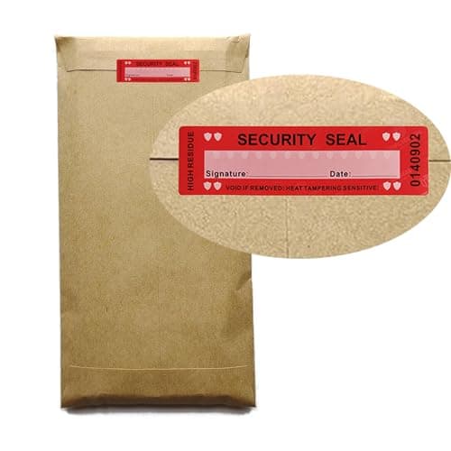 TSPC SECSEAL 100pcs 25x90mm Heat Tampering Fluorescent Mark High Residue Tamper Evident Anti Counterfeit Tamper Proof Stickers Labels Seals (1 x 3.54 Inches, Matte Red, Barcode Serial Number) - Thumbnail 5