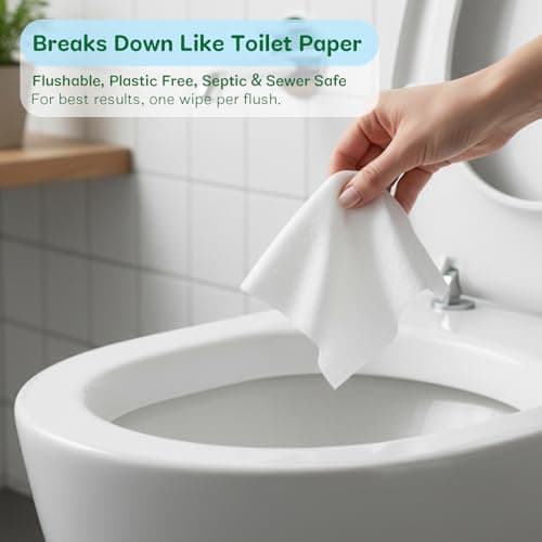 Dorahoney Flushable Travel Wipes with Aloe Vera, 99% Water Moisturizing Mini Wet Wipes for Sensitive Skin, Unscented Pocket Wipes for On The Go Travel Essentials, Total 48 Count (8 Packs of 6) - Thumbnail 3