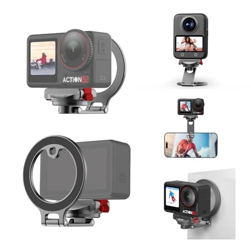 BRDRC Action 5 Pro Magnetic Stand Base, Quick Release Adapter Aluminum Alloy 360° Adjustable Mount for Osmo 360/4/3 Accessories, for MagSafe Phone Stand Desktop Holder with 1/4” Screw Hole - Image 1