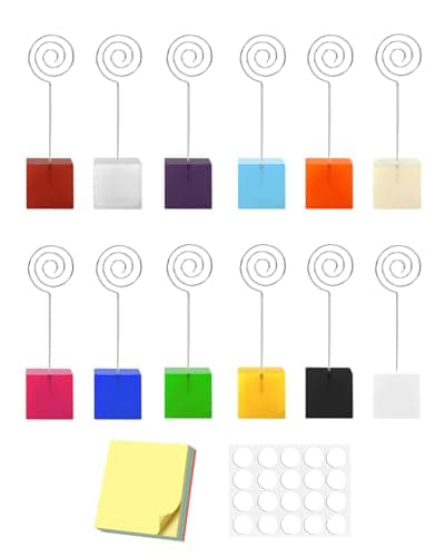 eZAKKA 12 Pack Table Number Holders, Christmas Place Card Holders, Photo Holder for Tables, Polaroid Display, Paper Name Place Card,Memo Menu Note,Memory Photo, Label for Office Home Wedding - Image 1