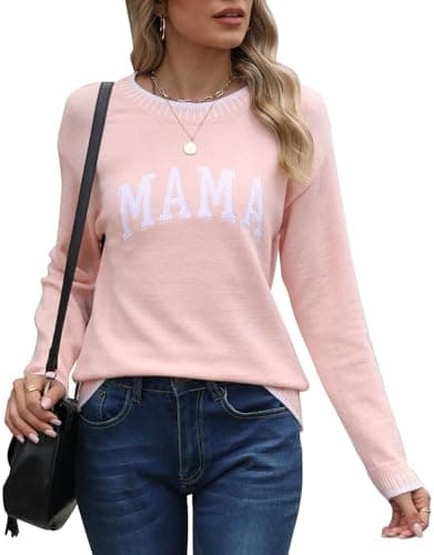 Alsol Lamesa Women's Merry Christmas Sweater Long Sleeve Crewneck Lightweight Pullover Knit Sweaters - Image 1