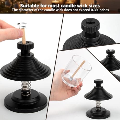 HOUSEASSIST Candle Wick Centering Tool, Adjustable Wick Holder for Candle Making - Keeps Wicks Straight & Centered, Fits Most Candle Jars with 1.57-3.94 Inch Diameter（No Wax Melting Pot） - Thumbnail 4