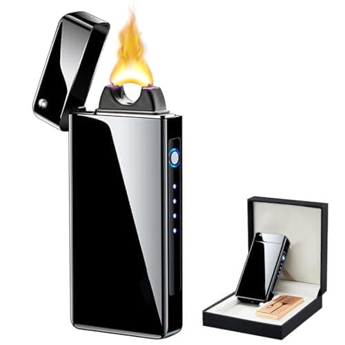 TIKIUKI Electric Lighter Rechargeable Flameless Lighters Windproof Lighters Plasma Lighter - Butane Free with High Capacity Battery for Candles (Dark) - Image 1