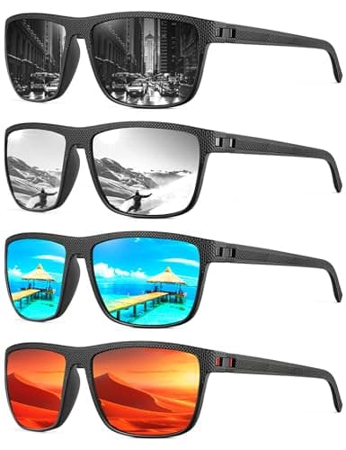 NSSIW Mens-Sunglasses Polarized Sunglasses Men : Classic Sun Glasses with UV Protection for Driving Fishing Golf 4 Packs - Image 1