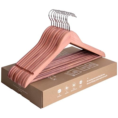StorageWorks Cedar Wood Clothes Hanger 10 Pack, Wooden Coat Hangers for Shirts, Jackets, Pants, Suits, Sweaters - Image 1