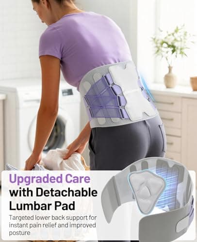 Back Brace for Women, Support Brace for Lower Back Pain Relief, Adjustable Lumbar Support Belt with Lumbar Pad, Ergonomic Breathable Immediate Relief Brace for Herniated Disc Sciatica Scoliosis,M - Thumbnail 3