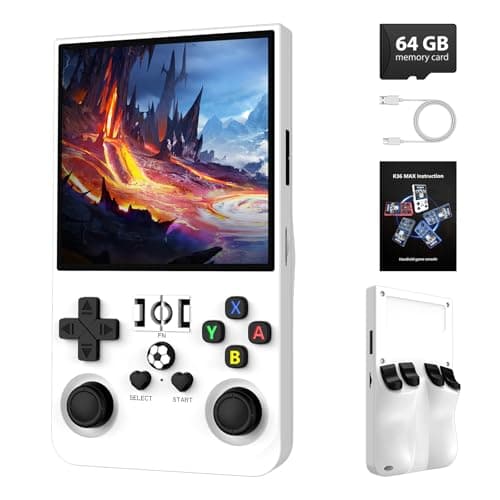 R36MAX Retro Handheld Game Console, 64GB Retro Gaming Console with 4.0 Inch Screen, Portable Video Game Consoles with 4000mAh Battery and Multiple Emulators, Open Linux System (Ivory) - Image 1