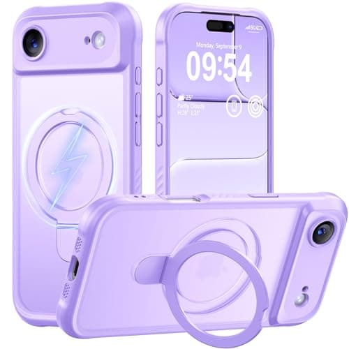 MOCCA Design for iPhone Air Case, Compatible with Magsafe [Premium Invisible Magnetic Ring Stand] [Military Drop Protection] Full Camera Guard Translucent Matte Slim Phone Cover 6.5",Light Purple - Image 1