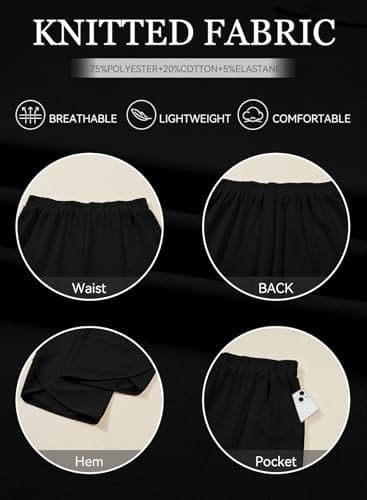 AlvaQ Womens Plus Size Fashion Wide Leg Pants Casual Loose High Waisted Lounge Palazzo Harem Trousers with Pockets Black 1X - Thumbnail 5