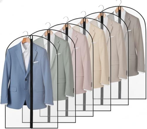 6 Pack Garment Bags 60 * 100cm, 40in PEVA Translucent Garment Covers, Suit Storage Bags, Dress Organizer Bags Used To Protect Shirts, Winter Coats, Jackets - Image 1