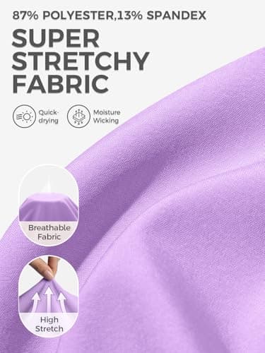 Humordream Girls Athletic Shirts Kids Short Sleeve Crewneck Quick Dry Workout Yoga Tops Basic Tees Activewear Purple - Thumbnail 5