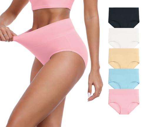 IWOLLENCE Womens Cotton Postpartum Underwear High Waisted Full Coverage Panties Plus Size & Regular - Image 1