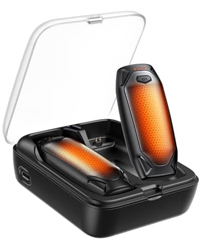 Kesguar Hand Warmers Rechargeable - 2 Pack 14000mAh AI Electric Hand Warmers with Charging Case, Magnetic 2 in 1 Pocket Handwarmers, Portable Heater Gifts for Women/Men/Golf/Camping/Hunting
