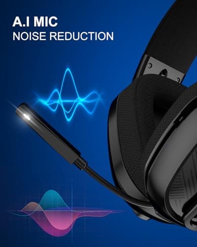 Jeecoo 2.4GHz Wireless Gaming Headset with Microphone for PC PS5 PS4, Bluetooth 5.3 Gaming Headphones with Noise Canceling Mic for Laptop, Mobile, Mac, Stereo Sound, 50+Hr Battery, Low Latency - Thumbnail 3