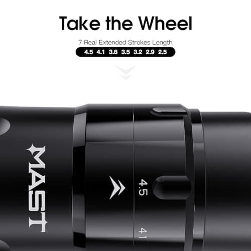 Mast Tattoo Flip4 Pro Cordless Tattoo Pen Machine Gun 7 Strokes Length 2.5mm-4.5mm Coreless Motor 2000mAh Battery Power Supply 2 Batteries - Thumbnail 2