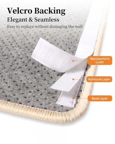 CATPAK 100% Natural Sisal Cat Scratching Mat, 17.2” Large Size, Super Strong Adhesive Hook & Loop Tape, Wall Mounted Scratch Rug for Indoor Cats, Beige (Primary, 17.2” x 17.2”) - Thumbnail 4