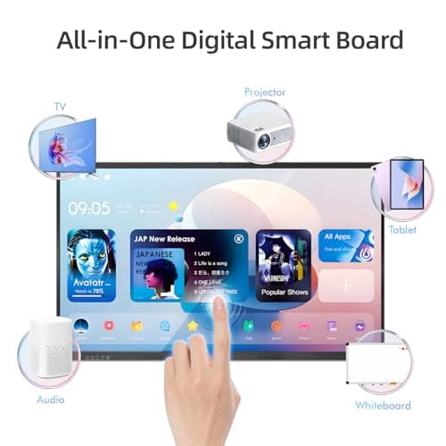 55" Smart Board, Interactive Whiteboard, 4K UHD Touchscreen, Android 13, 8+128G, All in One Smartboard for Classroom Office Home (Wall Mount Included) - Thumbnail 3