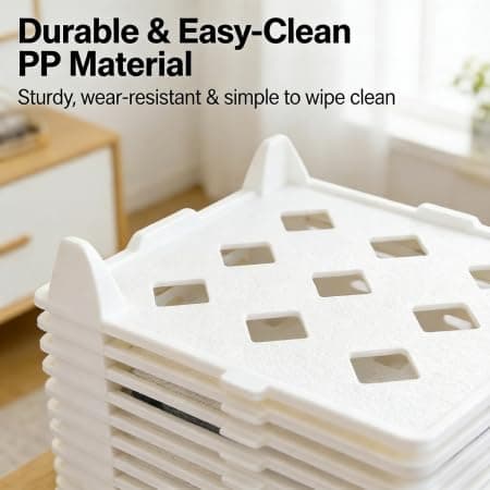 DegoCython 5-Piece Clothing Organizer, Stackable Closet Storage with Flip-Top Lid, Space-Saving Layered Design for Shirts/T-Shirts, Durable PP Material for Home Bedroom Closet Organization - Thumbnail 6