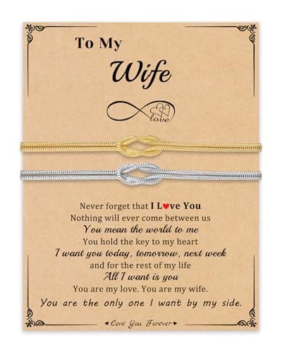 Sistble Gifts for Wife, Mothers Day Gifts for Wife Matching Romantic Gold Silver Snake Chain Bracelet Birthday Anniversary Link Jewelry - Thumbnail 2