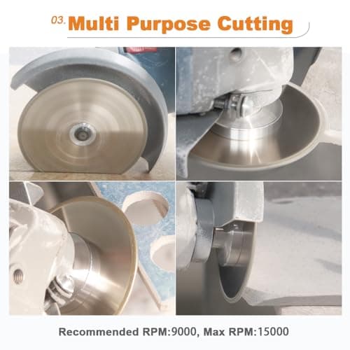 Electroplated Diamond Cutting Grinding Disc,BRSCHNITT 4 inch 105mm for Granite Marble Single Side Coated Diamond Grinding Wheel with 5/8-11 Flange - Thumbnail 3