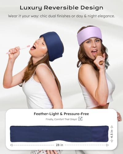 Dual-Sided Sleep Mask for Side Sleepers, Soundless Velcro, Bamboo Fiber & Milk Silk Eye Mask, Zero Pressure Sleeping Mask for Women & Men, Eye Relief Blindfold for Nap, Travel Essentials, Blue - Thumbnail 5