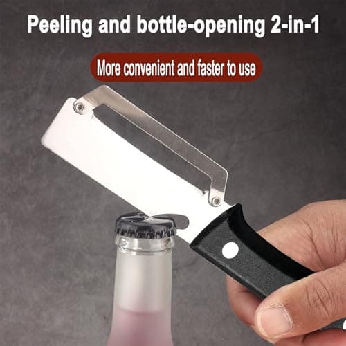 Multifunctional Vegetable Peeler, elite vegetable peeler, 2-in-1 Stainless Steel Peeler for Kitchen, Camping and Trave, Suitable for Right-handed Use Only for Apple Potato Pumpkin Papaya (Black) - Thumbnail 4