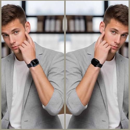 Compatible with Apple Watch Bands, Magnetic Clasp Watch Bands for Women and Men 38mm 40mm 41mm 42mm 44mm 45mm 46mm 49mm, for iWatch Bands Ultra/Ultra 2 SE Series 10 9 8 7 6 5 4 3 2 1, Stainless Steel & Nylon - Thumbnail 5