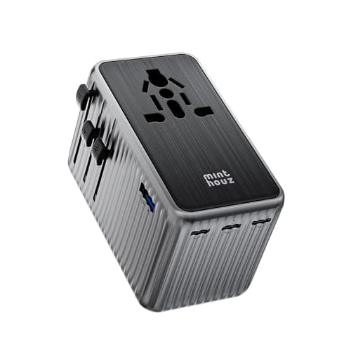 Minthouz Universal Travel Adapter, International 140W Power Adapter GaN PD Fast Charger with 3 USB-C PD & 1 USB-A Port, All-in-One Portable AC Worldwide Power Converter Plug for USA EU UK AUS and More - Image 1
