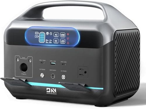 Portable Power Station 600W (1200W Surge), 576Wh LiFePO4 Electric Generator with 1Hr Fast Charging, 100W USB-C PD Output, Solar Power Bank for Home Emergency, Camping, RV Travel, CPAP (Solar Optional) - Image 1