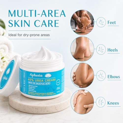 Urea Cream 40 Percent for Feet Maximum Strength w/ Vitamin E & 2% Salicylic Acid, Non-Greasy Formula Foot Cream for Summer Dry Cracked Heels - Intense Moisturizer Callus Remover for Hands, Foot, Body - Thumbnail 4