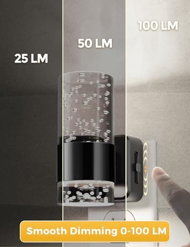 L LOHAS LED Night Light,Dimmable Night Lights Plug into Wall, Acrylic Nightlights with 0-100 LM Adjustable Brightness, 5000K Plug in Night Light with Dusk to Dawn Sensor, for Bathroom Hallway - Thumbnail 3