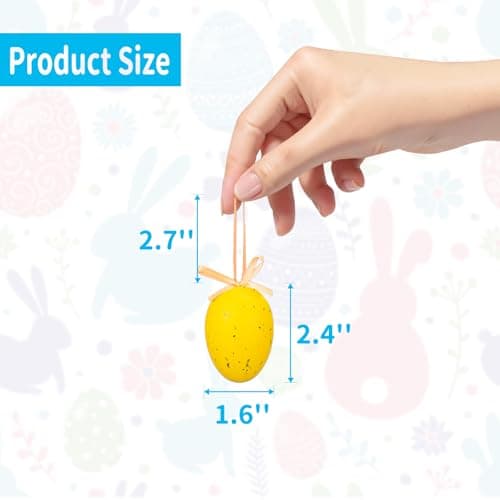 Oeyliz Easter Decorations Easter Eggs Decorations Hanging Ornaments Eggs Hanging Ornaments Tree Ornaments for Decoration 12PCS Hanging Ornaments for Tree Decor Basket Home Party Supplies - Thumbnail 4