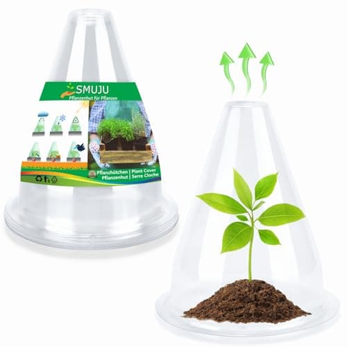 【12 Pieces】 Garden Cloches for Plants, Plant Covers Plant Protectors Transparent Bell Jar Cloches to Protect Plants from Birds, Slugs, Frost, Freeze Weather, 7.8" D x 9.4" H, Transparent - Image 1
