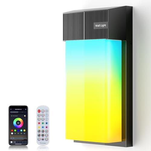 OIYN Smart Outdoor Wall Light, RGBWW LED Porch Light with 30 Scene Modes, 1500LM, IP65 Waterproof, DIY Color-Changing Wall Lamp for Garden, Patio, Christmas and Holiday Decorations – 1 Pack - Image 1