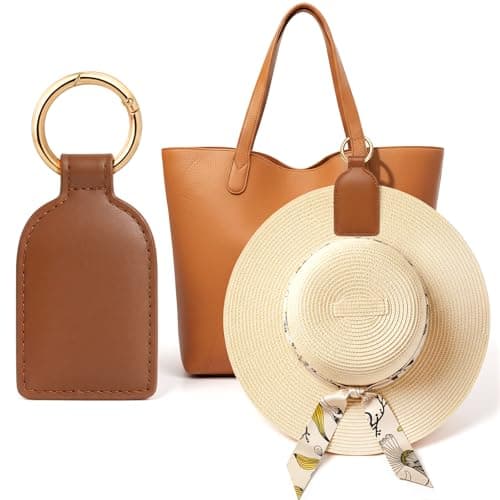 Niveaya Magnetic Hat Clip for Travel, Strong Magnet Holder for Hats, Chic Hands-Free Travel Essentials for Beach Cruise Vacation, Secures Hats on Tote Bags Purse Backpacks Luggage, 1-Pack Brown - Image 1