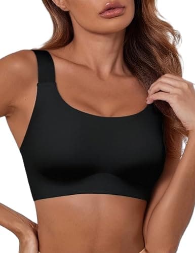 Tarbo Push Up Bra for Women No Underwire Wireless Jelly Bras Seamless Supportive Bralettes Comfortable Soft Full Coverage Tshirt Brassiere Black M - Image 1