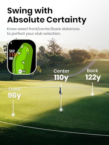 MILESEEY GenePro G1 Touchscreen & GPS Rangefinder with Slope, 43000+ Preloaded Courses, 1300 Yards Laser Range Finder Golf with Red & Green Display, 0.1s Flag Pole Locking Vibration, 6X Magnification - Thumbnail 4