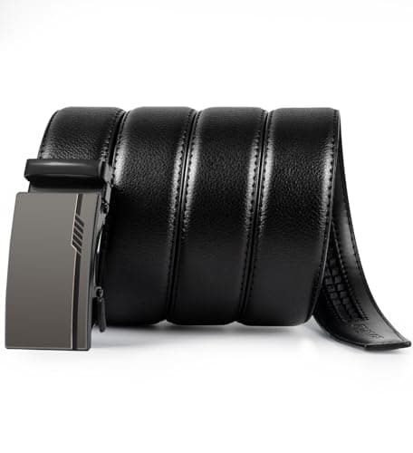 Truyis Leather Ratchet Belts For Men 2 Pack,Slide Ratcheting Belt,Adjustable Click Dress Belt - Thumbnail 4