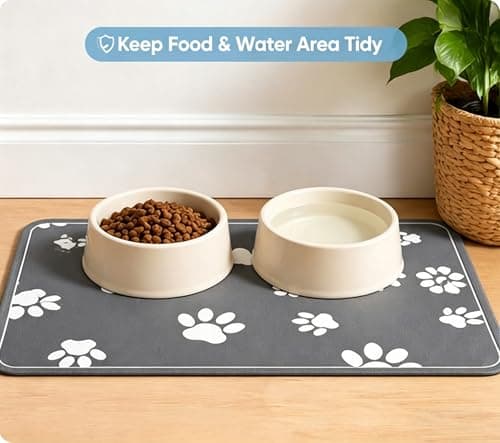 Pet Feeding Mat Absorbent Dog Placemat for Food and Water 24"x 16" - Thumbnail 5