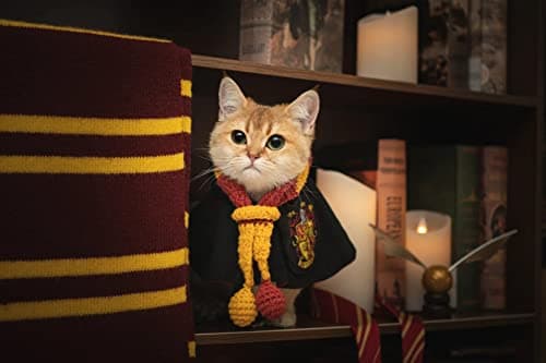 Dog Cat Costumes with Glasses and Neckties,Cosplay Costume Set Perfect for Party and Gifts for Cat Dog (Gryffindor, Large) - Thumbnail 2