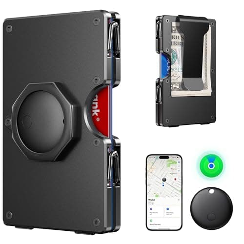 BIIGELL Wallet for Men - Air Tags Metal Wallet Work with Apple Find My(iOS Only), Mens Wallet with Removable Money Clip, RFID Blocking Credit Card Holders, Slim Wallet Tracker(Air Tags included) - Image 1
